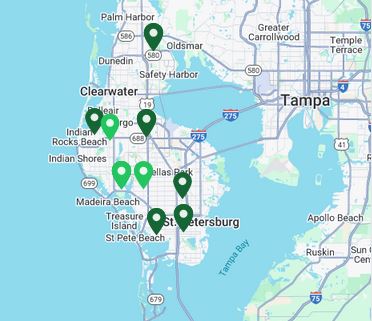 Fence estimate map view screenshot (pins for routing and grouping appointments)